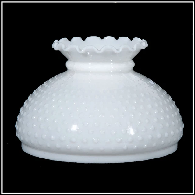 10 inch OPAL GLASS HOBNAIL SHADE fits ALADDIN LAMPS, RAYO, B&H, P&A & MORE