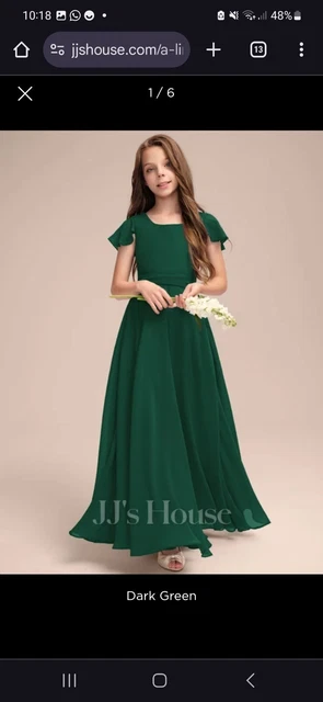 GREEN JUNIOR BRIDESMAID Dress Age 9 10 Age 12 JJs House 20.00 PicClick UK