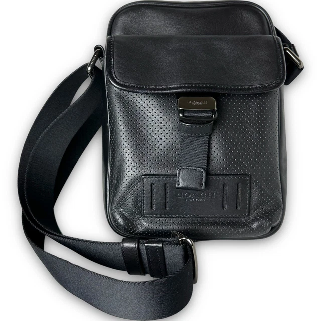Coach Men's Crossbody Leather Bag - Black C2022-1958