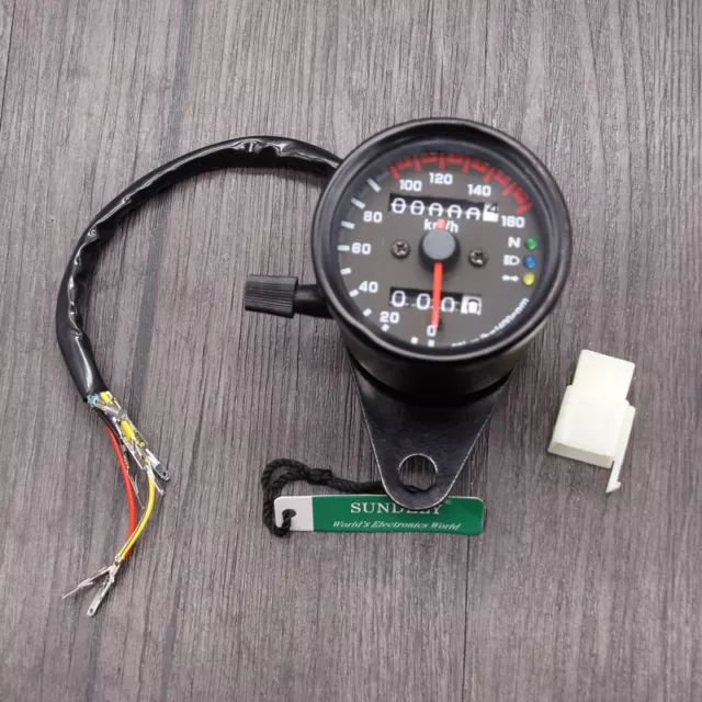 UK Motorcycle LED Background Light Dual Odometer Speedometer Gauge Universal 12V