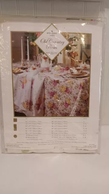 Royal Albert Old Country Roses Oblong Table Cloth 60x84" New In Package