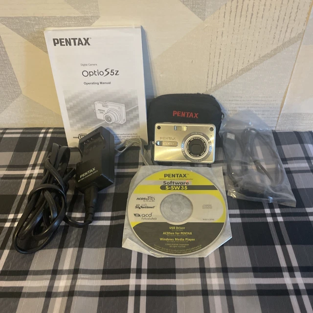 PENTAX OPTIO S5Z 5.0MP Compact Digital Camera Silver - TESTED +
