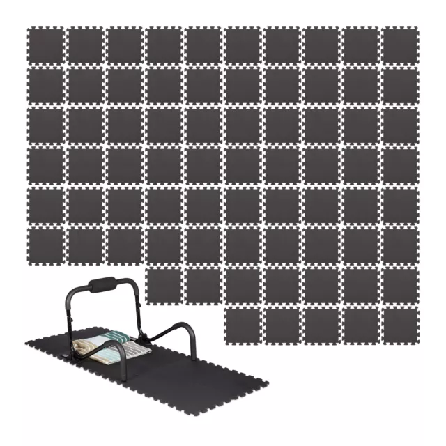 24 Piezas Suelo Goma EVA, Alfombra Puzzle, Esterilla Fitness, Tatami, con  Bordes, 9 m², 60x60 cm