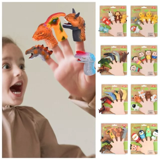 Mini Animal Hand Puppet Doll Finger Puppet Toy Set Dinosaur Finger Puppet Gifts