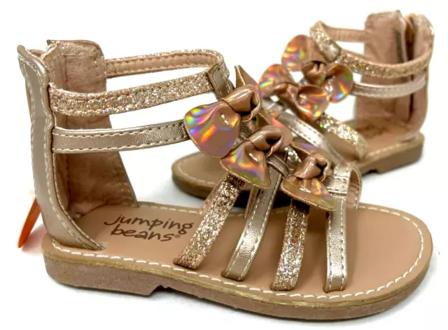 Jumping Beans Toddler Girl's Enchanted Gladiator Sandals Rose Gold size:7 186G