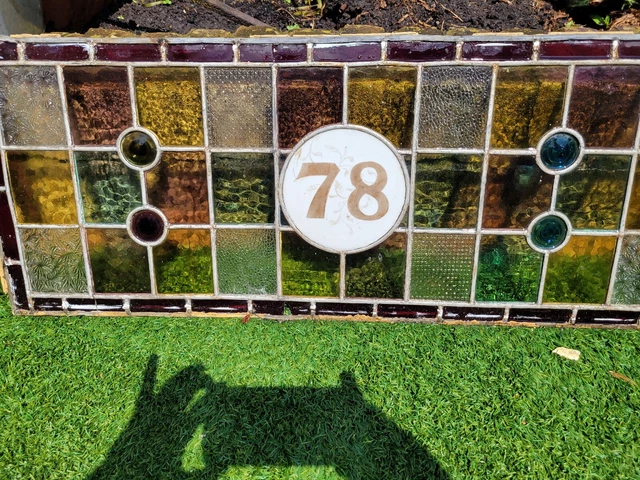 Vintage stained glass door panels no 78