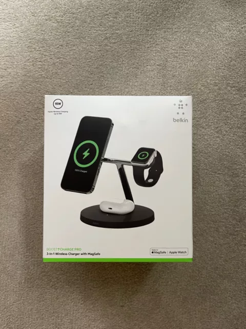 Belkin BOOST↑CHARGE™ PRO 3-in-1 Wireless Charger with MagSafe 15W - BRAND NEW