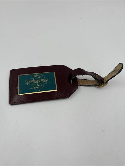 Chairman's Council 1989 Brown Leather Luggage Tag Buckle Adjustable Leeman