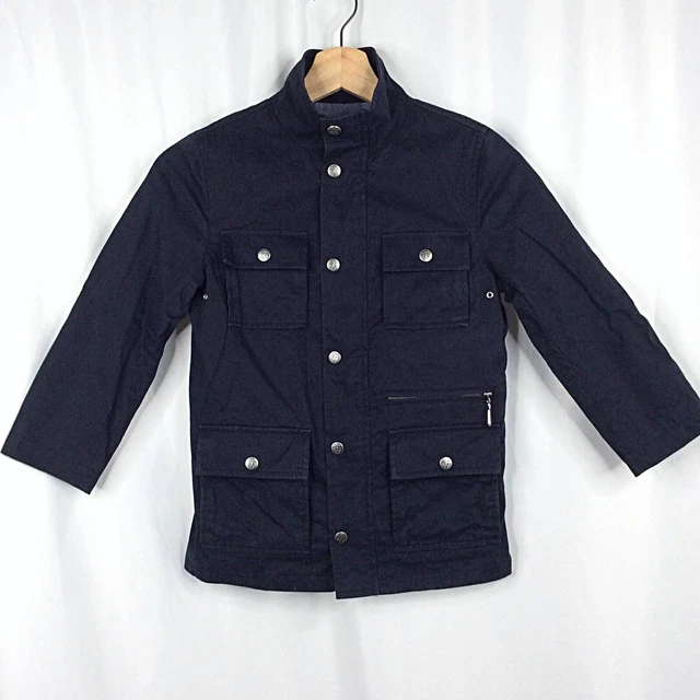 Brooks Brothers Fleece Jacket Boys XS Navy Blue Overcoat Military Peacoat Coat