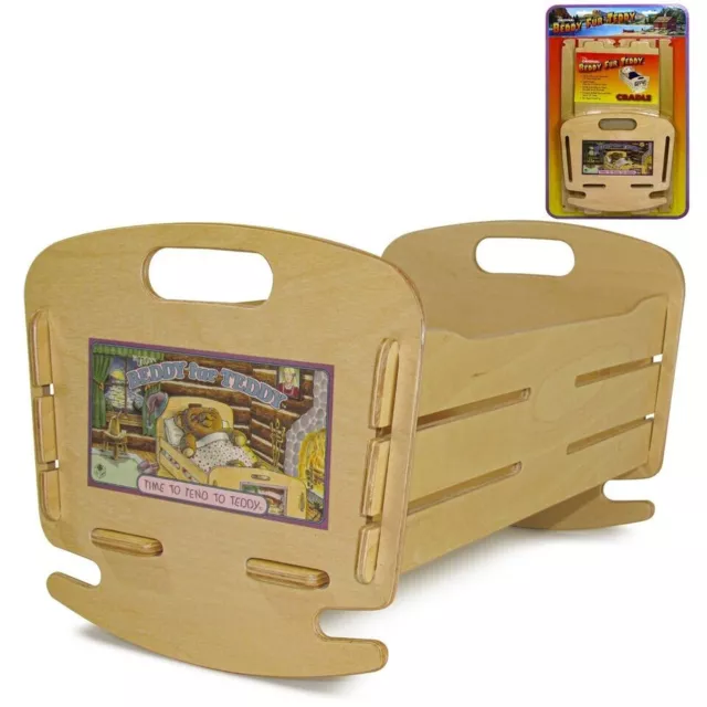 Baby Doll Cradle Wooden Rocking Bed Dolls Crib Toy MONTESSORI