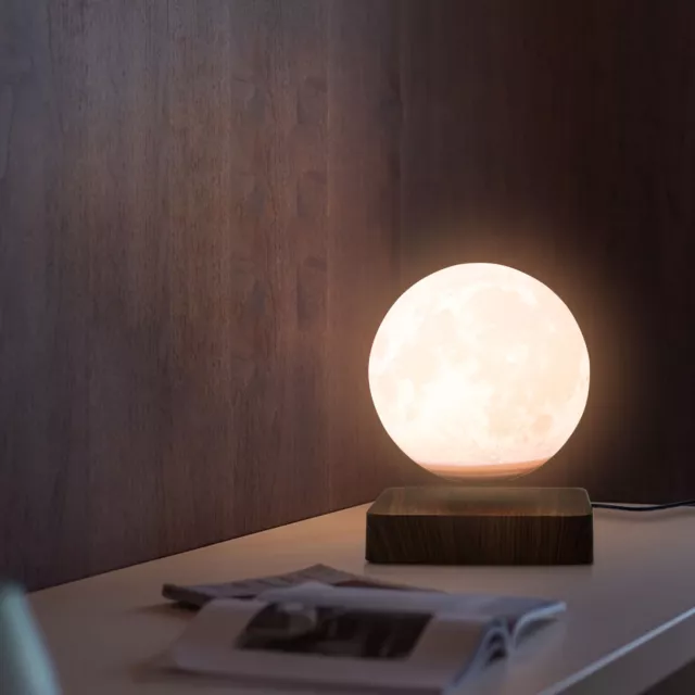 3D Printing Magnetic Levitating Floating Moon Lamp Night Light Room Table Decor