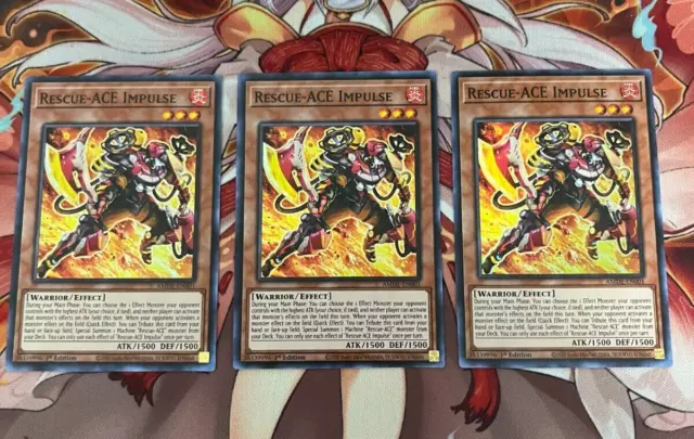 Yugioh x3 Rescue-ACE Impulse AMDE-EN001 Super Rare 1st Edition NM