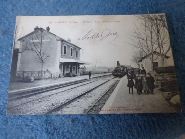 ancienne CPA Train venant de NYONS N° 526 Chamaret La Gare train carte animée