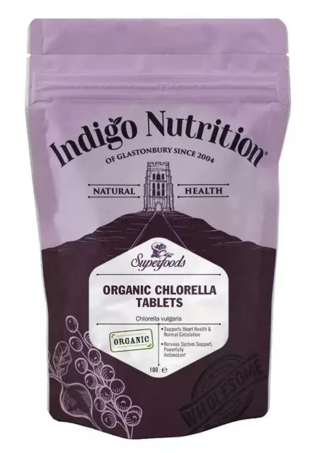 Organic Chlorella Tablets - 100 & 250 & 500 & 1000 Tablets - Indigo Herbs