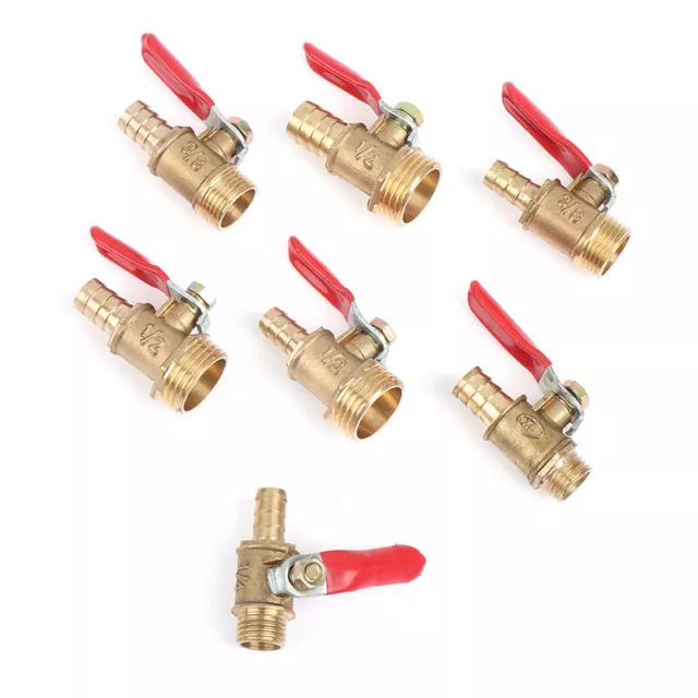 Brass Ball Valve Hose Barb 1/4" 3/8" 1/2" BSP Male Thread Connector Pipe Ada L.M