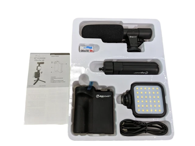 Digipower Follow ME Vlogging Kit for Phones and Cameras Includes Microphone