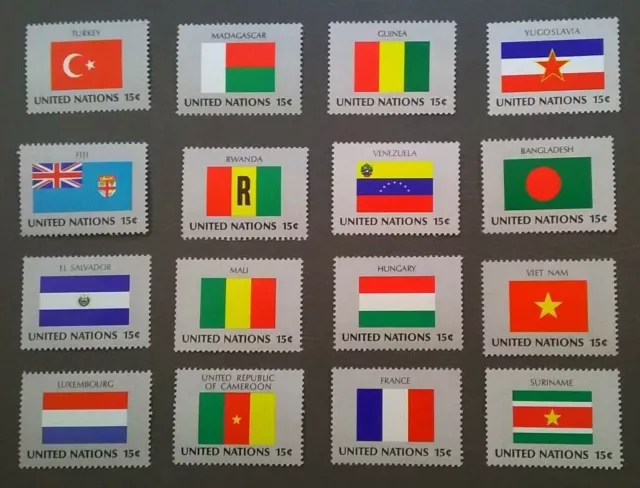 United Nations 1980 Flags set of 16 MNH