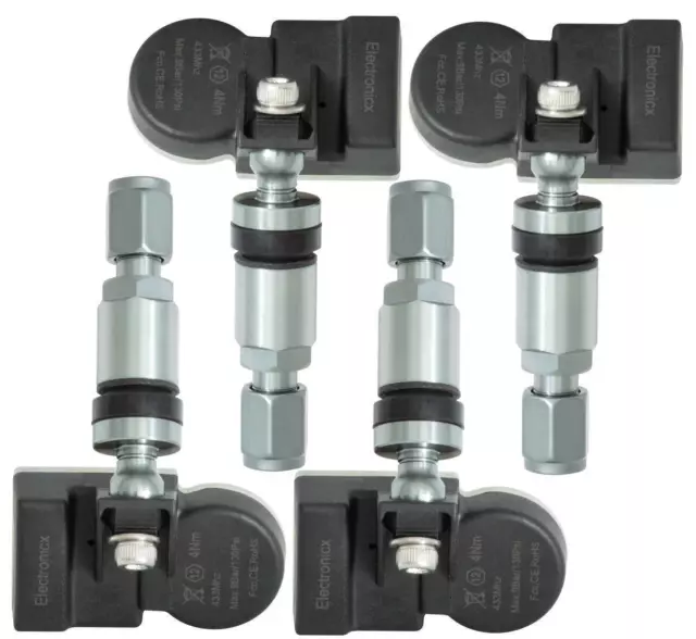 4x TPMS Reifendrucksensoren Metallventil Gunmetal für Ford Focus Fiesta Kuga Mon