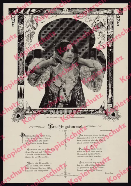 Graf Michał Tyszkiewicz Fotografie Zuleika Frau Orient Jugendstil Fasching 1898