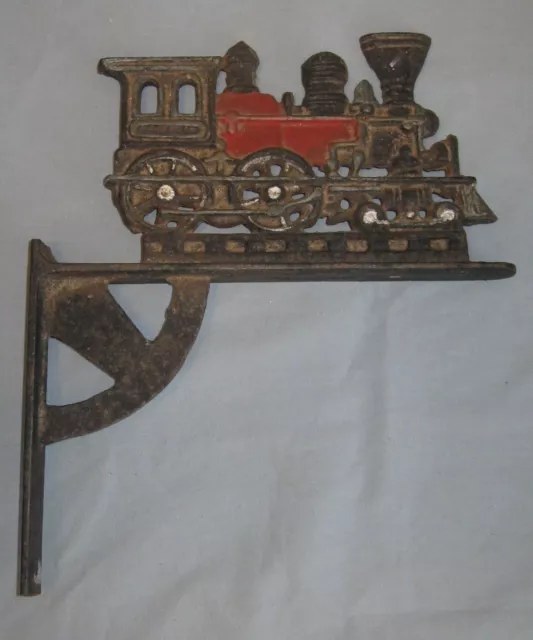 Cast Iron Train Post/Wall Hanging -- AS IS -- SEE DESCRIPTION