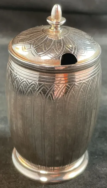 Unusual Whiting Sterling Silver Condiment / Mustard Jar Mellon Form
