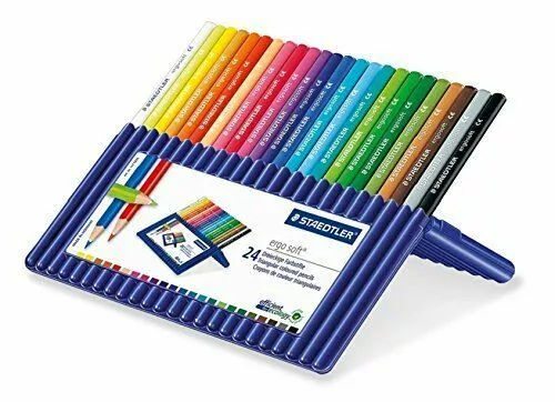 Staedtler Ergosoft Colored Pencils, Set of 24 Colors in Stand-up Easel Case 2