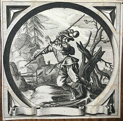 Gravure XVIe Cornelis Bos Flemish School Ets Etching Radierung 16th Renaissance 