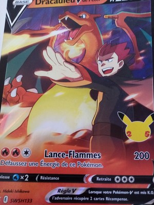 Carte Pokemon DRACAUFEU V de Peter SWSH133 PROMO JUMBO V Célébrations FR NEUF
