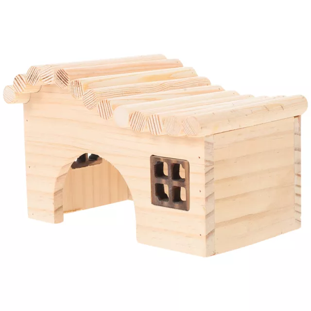 Wooden Rabbit Castle Chinchilla Wooden House Hamster Hideout Wood