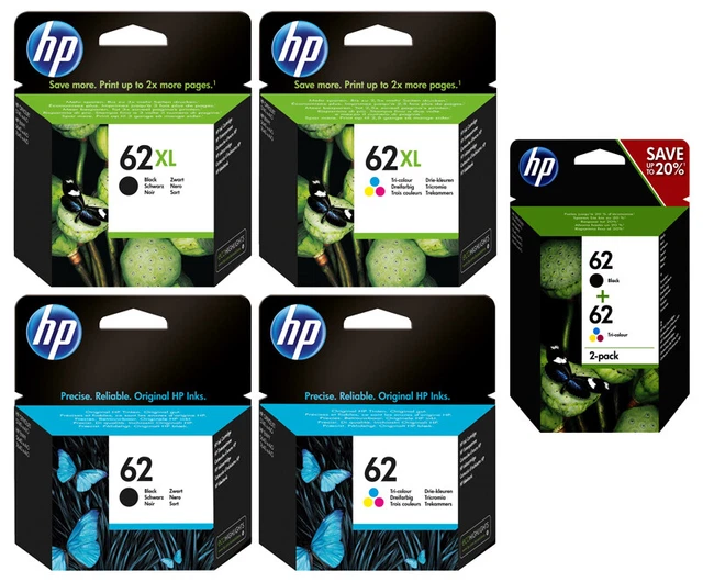 HP 62 HP 62 XL Drucker Patronen Original Multipack Set Tinte Einzelne Farben OVP