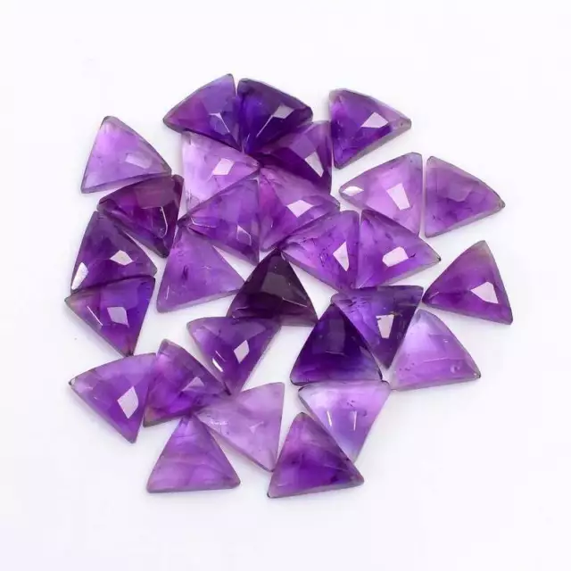 Natural African Amethyst triangle Shape Checker Cut Loose Gemstone 7mm To 10mm