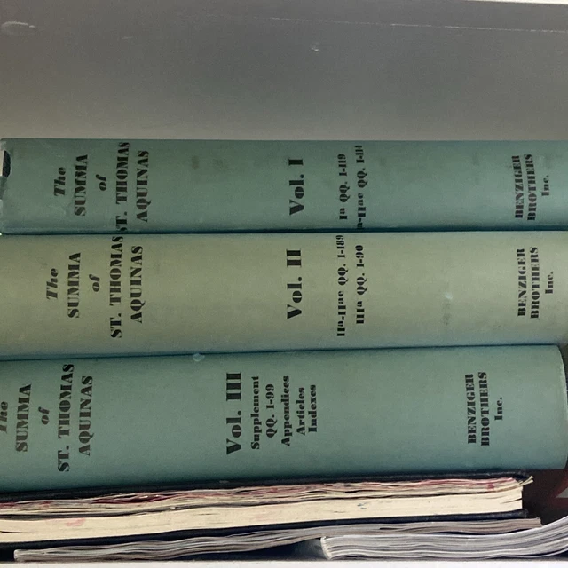 DIE SUMMA THEOLOGICA von ST. THOMAS AQUINAS 3 Band Set Gebrüder