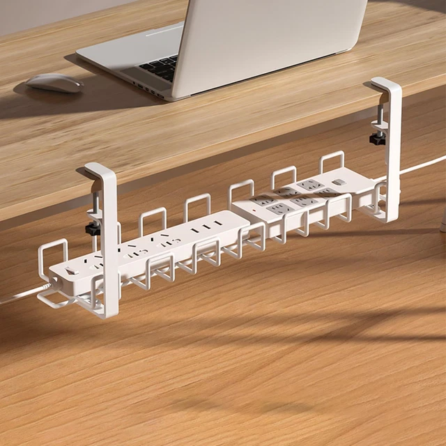 UNDER DESK CABLE Tray Socket Cord Rack Cable Management (58cm White