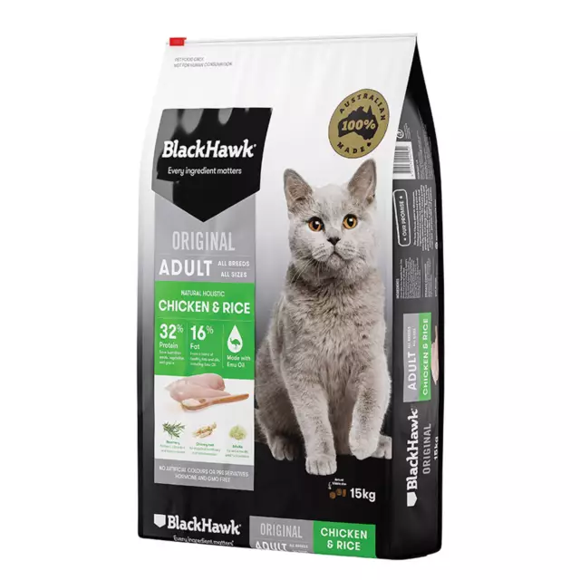 Black Hawk Holistic Cat Food Chicken & Rice 15kg Holistic Australian Made