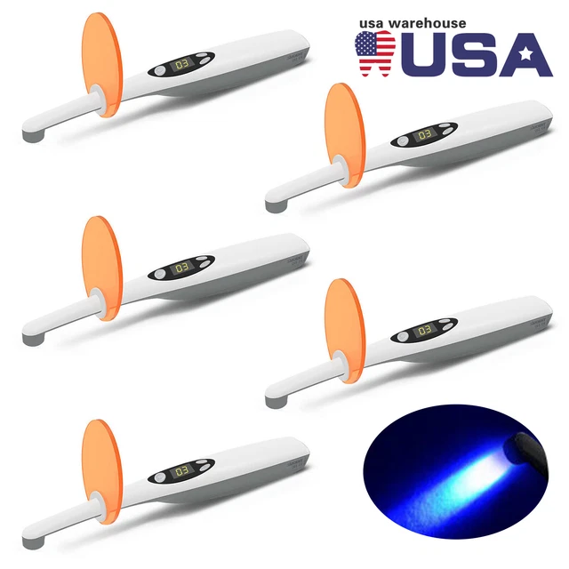 1-5 Dental Wireless 3 Second LED Cure Curing Light Lamp 2200mw 5W Resin Cure