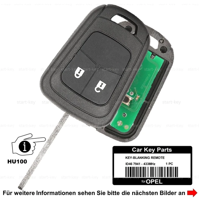 2 Stück Auto Schlüsselgehäuse - Für Opel/Vauxhall Astra J Insignia Modelle