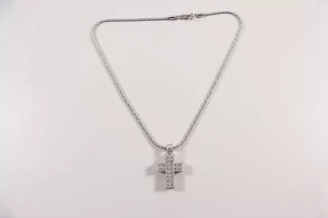 Collier Kette mit Anhänger Kreuz Swarovski Silber