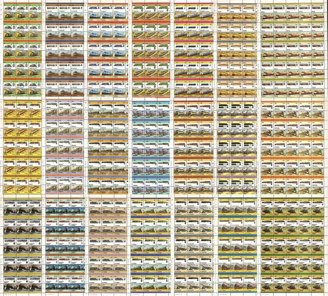 320 x Railway Train Stamp Sheets (Leaders of the World 14,820 Stamps) WHOLESALE