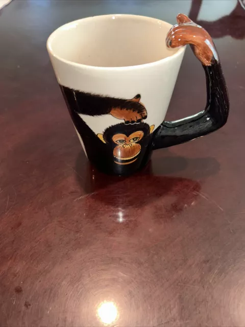 World Market Monkey Handle Coffee Mug, 12 Ounces