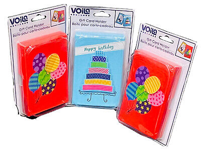 Lote de 3 Voila 3D Portatarjetas de Regalo Caja con Globos o Pastel Regalo Cumpleaños Nuevo