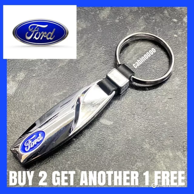 ✅FORD Tear Drop Metal 10D Car Logo Key Chain Keyring Fob Gift UK Special Edition