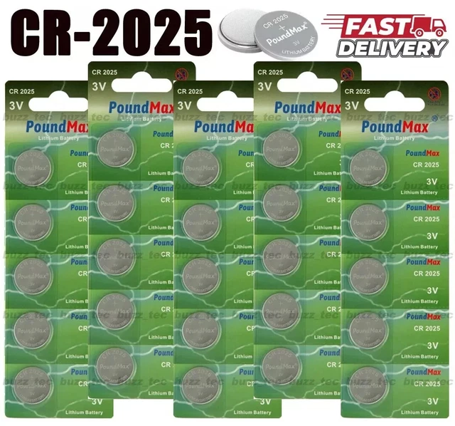 CR2025 2025 DL2025 3V Lithium Coin Button Battery For Watches Key Fobs ...