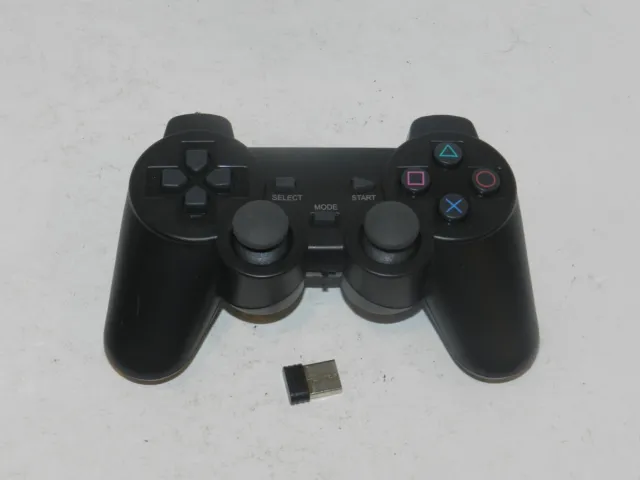 Black Unbranded Sony Playstation 3 PS3 Bluetooth Wireless Controller w/ Dongle