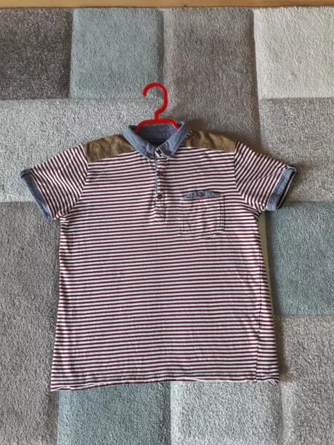 Boys NEXT Polo T-Shirt short sleeve Top Stripes Age 10 Years Old / 140cms