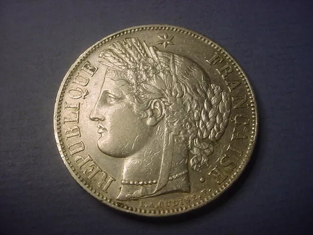 France 5 Francs Silver Crown 2nd Republic 1849 A #84619