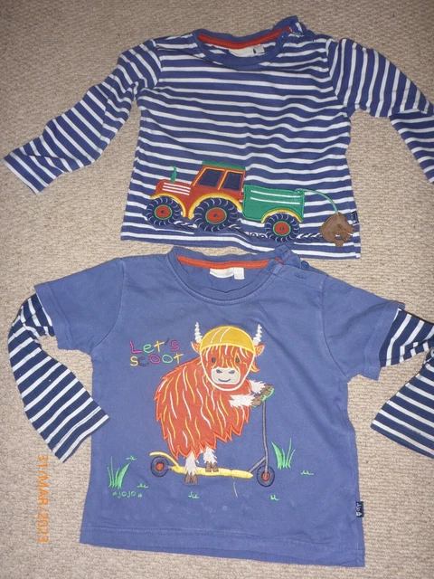 JoJo maman Bebe boys 2 x tops age 2-3 years