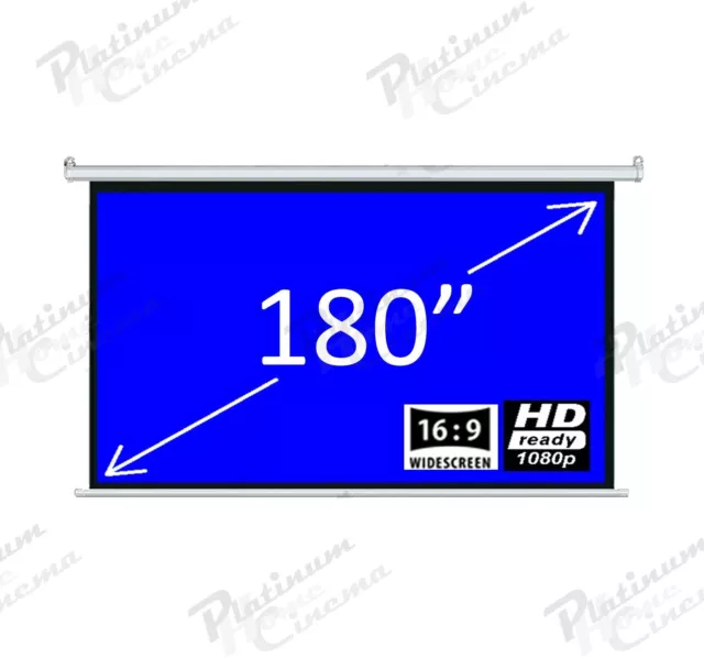 180" Electric Motorised HD Projection Screen Aspect Ratio 16:9 Matte White