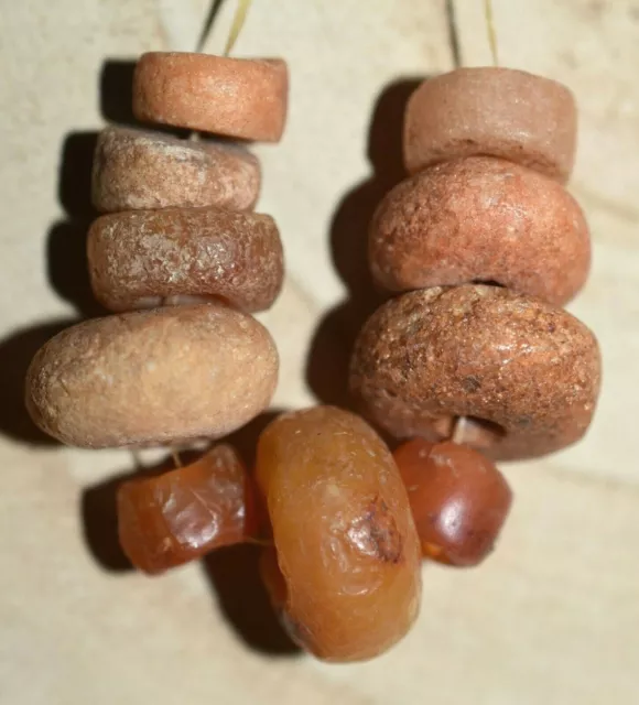Ancient Agate Stone Excavated Djenne Dig Beads Mali African Trade 1000 Years Old