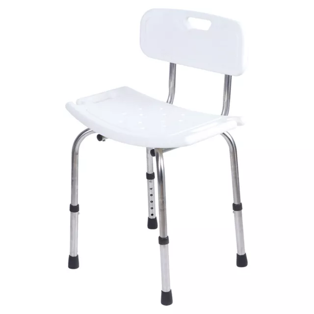 Adjustable Shower Chair Bench Portable Bath Seats Stool With Back Support☜