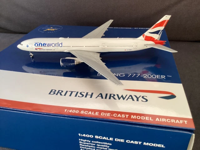 Modellino Aereo GeminiJets 1:400 British Airways Boeing 777-200 Oneworld Con Flap Abbassati GJBAW2194F